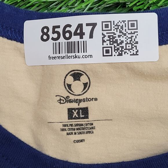 Disney Donald Duck Ringer Shirt XL 24x27 Beige Blue - Picture 7 of 15